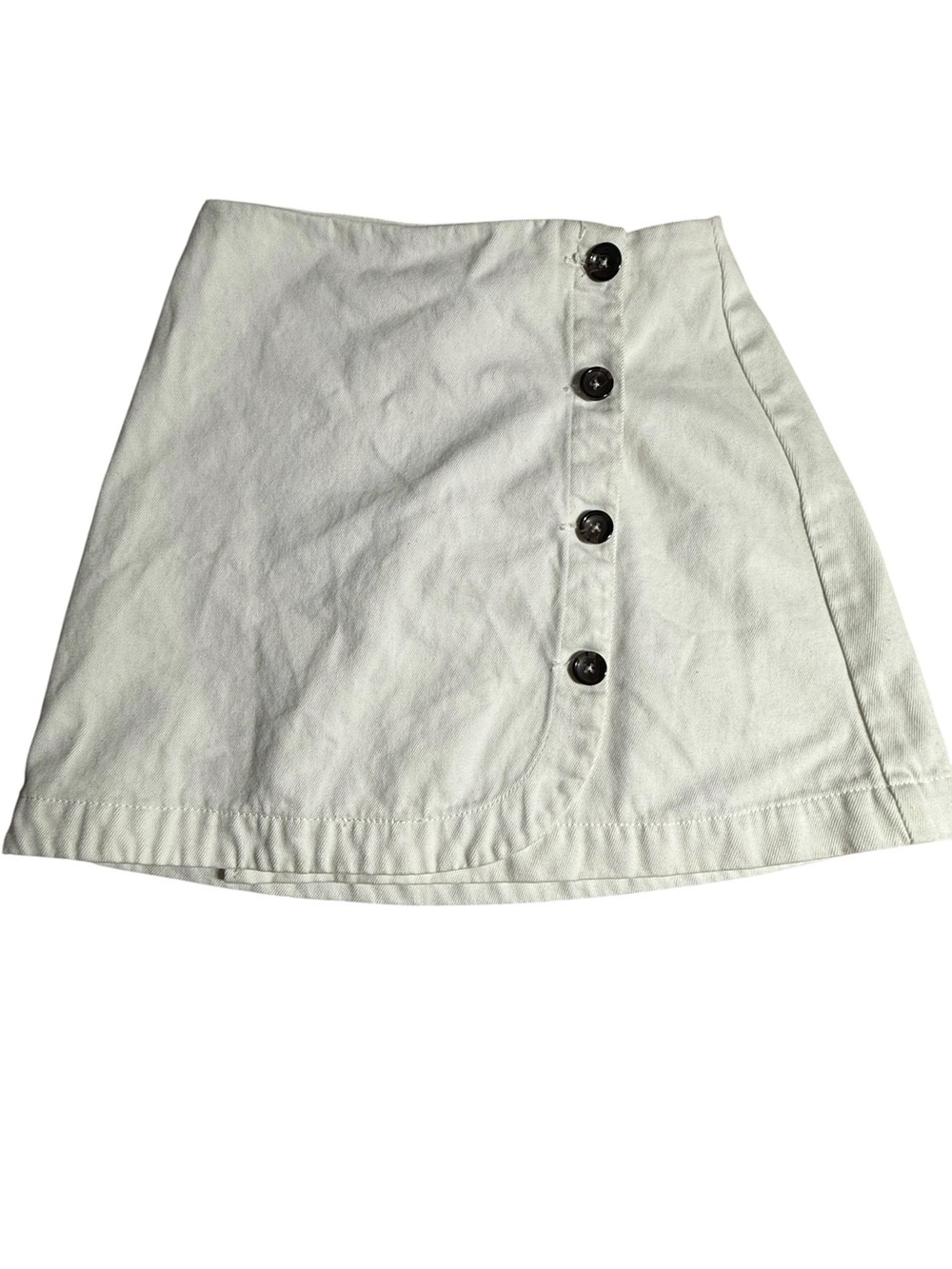 BDG Cream Button-Front Midi Skirt with Side Buttons